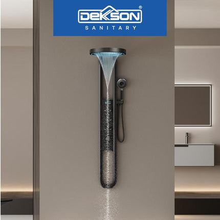 Shower Tiang Set DEKKSON Keran Shower Mixer Air Panas Dingin SS 8888-4 (Halo Series)