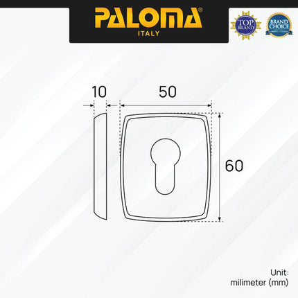 Escutcheon PALOMA ECP 233 Ring Kunci Cover Tutup Pintu Door Rectangle Zamak Antique Antik Brass