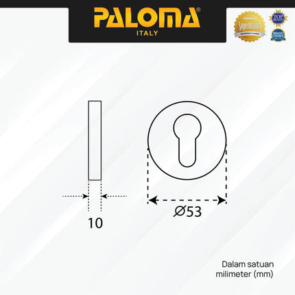 Ring Kunci PALOMA ECP 351 ECP 353 Penutup Silinder Kunci Pintu Door Escutcheon Bulat Round Stainless Steel SUS 304 SUS304 Chrome Krom Silver Grey Abu Black Hitam