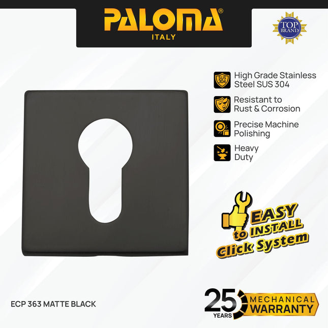 Escutcheon PALOMA ECP 363 Ring Kunci Kotak Square Stainless Steel SUS 304 SUS304 Black Hitam