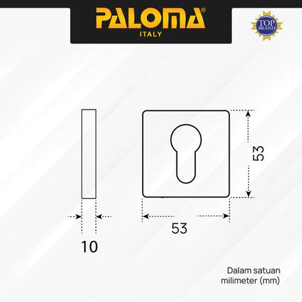 Escutcheon PALOMA ECP 363 Ring Kunci Kotak Square Stainless Steel SUS 304 SUS304 Black Hitam