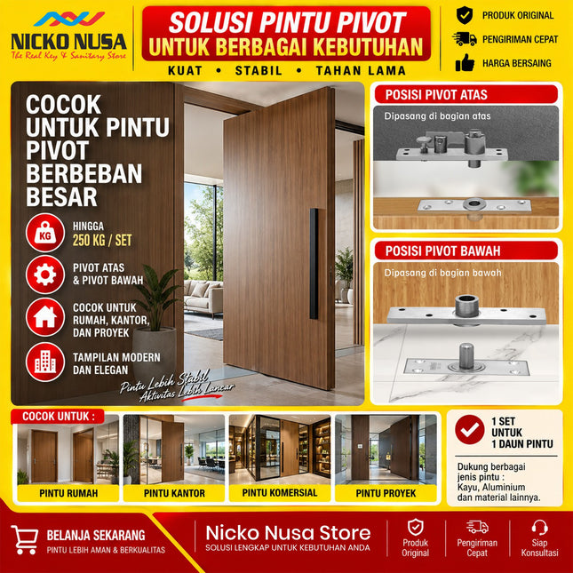 Engsel Pivot Dekkson PV 002 250 KG untuk Pintu Kayu Berat