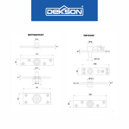 Pivot Hinge Engsel Tanam DEKKSON ESS PV 002