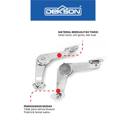 Engsel Salon DEKKSON ES SL 5 Inch Sikutan Wayang Penahan Jendela Aluminium Kayu Window Stay