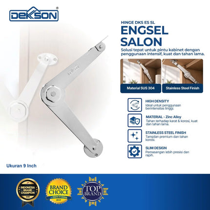 Engsel Salon DEKKSON ES SL 9 Inch Sikutan Wayang Penahan Jendela Aluminium Kayu Window Stay