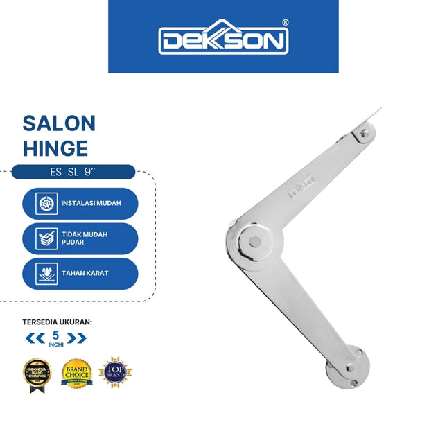 Engsel Salon DEKKSON ES SL 9 Inch Sikutan Wayang Penahan Jendela Aluminium Kayu Window Stay