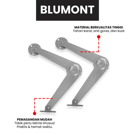 Engsel Salon BLUMONT 9 Inch CH Chrome Penahan Jendela Sikutan Wayang Aluminium Kayu Window Stay