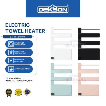 Electric Towel Heater DEKKSON ETH 2000-C Smart Towel Dryer Rak Pengering Handuk Elektrik