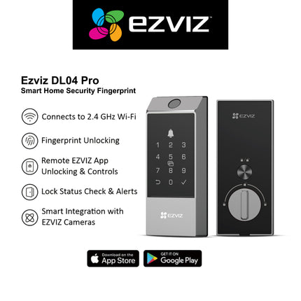 EZVIZ DL04 Pro Smart Deadbolt Lock Fingerprint WiFi App