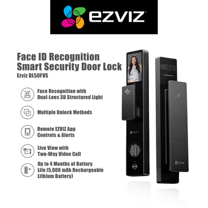 EZVIZ DL50FVS Smart Door Lock 3D Face Recognition Camera WiFi