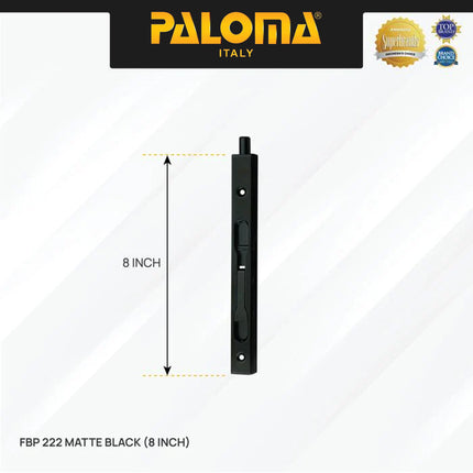 Flush Bolt 8" + 12" inch PALOMA FBP 222 Matte Black Hitam Grendel Gerendel Tanam Slot Pintu Door Stainless Steel SUS 304 SUS304