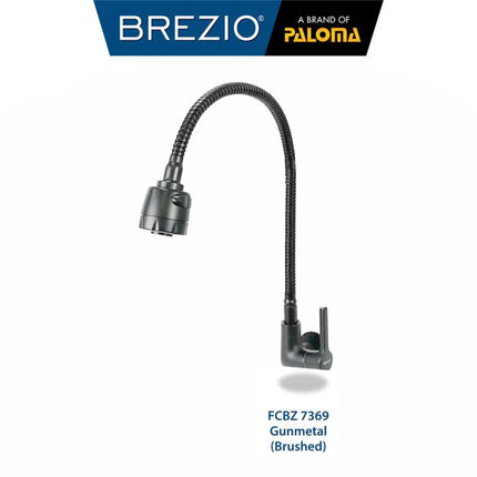 Keran Dapur Fleksibel BREZIO FCBZ 7169 FCBZ 7269 FCBZ 7369 Chrome Krom Silver Gunmetal Gun Metal Grey Abu Black Hitam Kran Cuci Piring Kran Air Sink Kran Leher Angsa Flexible Tembok Dinding Wall Brass Kuningan
