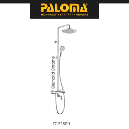 PALOMA Shower Tiang Set Column Keran Mandi Kran Air Panas Dingin Faucet Bathtub Bath Shower Mixer Hot Cold Kamar Mandi Bathroom Brass Kuningan Chrome Krom Black Hitam Gunmetal Grey Abu Gold Emas FCP 1809 1809M 1809T 1809S 1809E