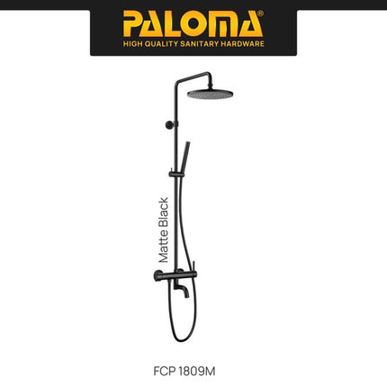 PALOMA Shower Tiang Set Column Keran Mandi Kran Air Panas Dingin Faucet Bathtub Bath Shower Mixer Hot Cold Kamar Mandi Bathroom Brass Kuningan Chrome Krom Black Hitam Gunmetal Grey Abu Gold Emas FCP 1809 1809M 1809T 1809S 1809E