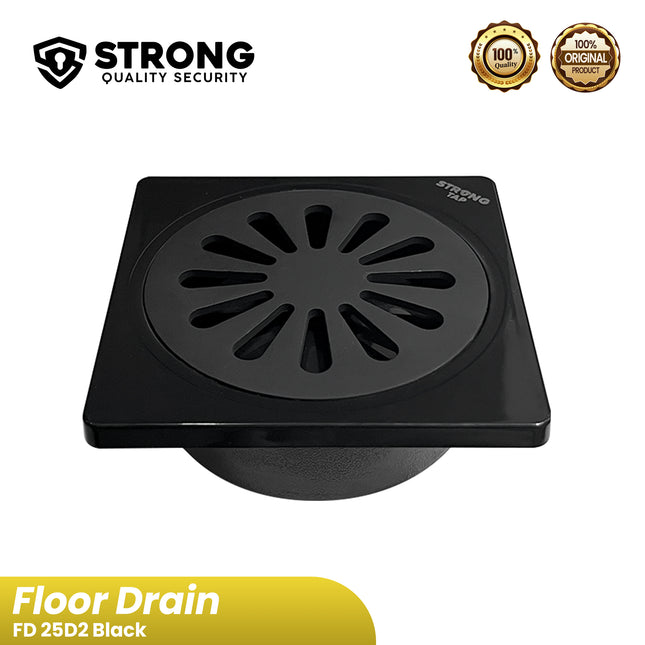 Floor Drain STRONG 25D4 25D2 BK 11cm Black Saringan Got Kamar Mandi Warna Hitam