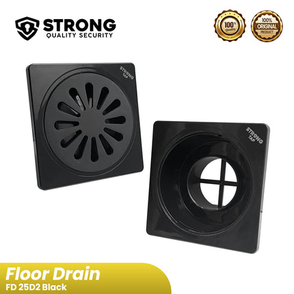 Floor Drain STRONG 25D4 25D2 BK 11cm Black Saringan Got Kamar Mandi Warna Hitam