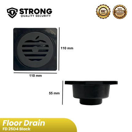 Floor Drain STRONG 25D4 25D2 BK 11cm Black Saringan Got Kamar Mandi Warna Hitam