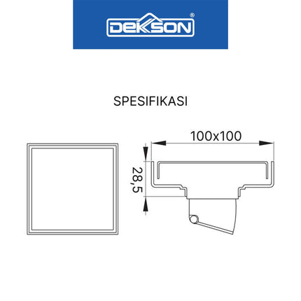 Floor Drain Dekkson FD 8032 Saringan Air Lantai Kamar Mandi SUS 304 PVD Gun Metal Matte Black