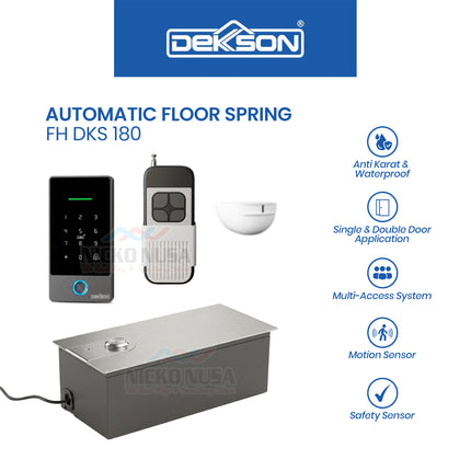 Floor Spring Automatic Dekkson FHA 180 Single Dan Double SSS Engsel Floor Hinge Otomatis Tanam Pintu Kaca