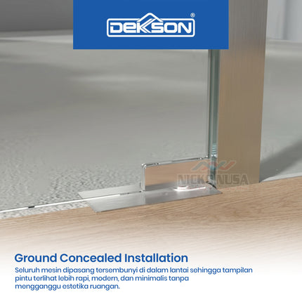 Floor Spring Automatic Dekkson FHA 180 Single Dan Double SSS Engsel Floor Hinge Otomatis Tanam Pintu Kaca