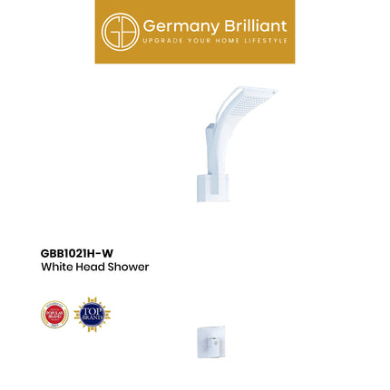 Head Shower Set Germany Brilliant GBB1021H-W Kepala Rain Sower Kamar Mandi Rainfall Original