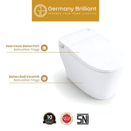 Closet Siphonic Eco Germany Brilliant GBC-IS006R-W Washer Kloset Duduk Toilet Bidet Jarak AS 30cm