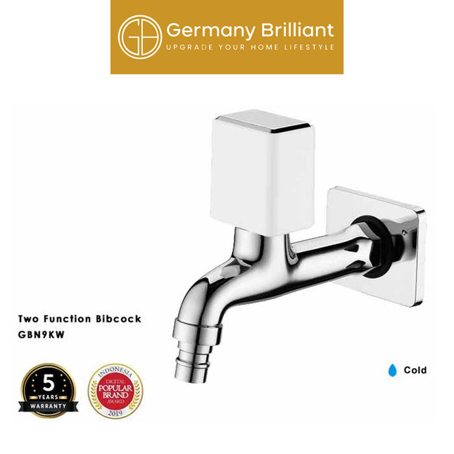Kran Tembok Germany Brilliant GBN9KW Washer Bibcock Two Function White