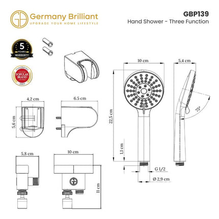 Hand Shower Germany Brilliant GBP139 Series Keran Bawah Kamar Mandi Kran Air Shower Tangan Dingin