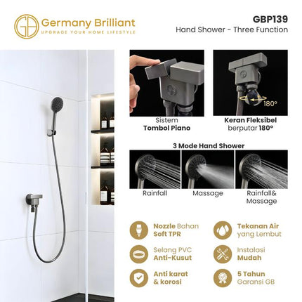 Hand Shower Germany Brilliant GBP139 Series Keran Bawah Kamar Mandi Kran Air Shower Tangan Dingin