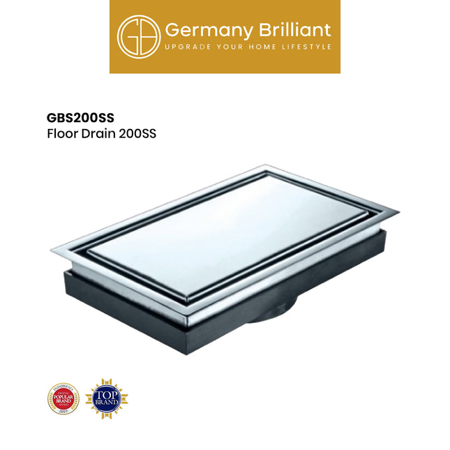 Floor Drain Germany Brilliant GBS200SS Saringan Lantai Selokan Got Pembuangan Air Kamar Mandi