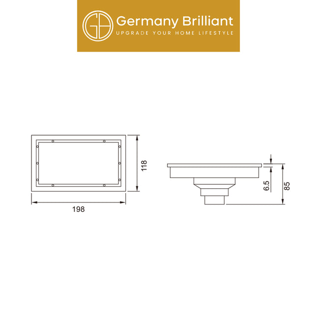 Floor Drain Germany Brilliant GBS200SS Saringan Lantai Selokan Got Pembuangan Air Kamar Mandi