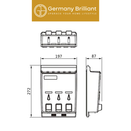 Soap Dispenser Germany Brilliant GBSD03N Tempat Sabun Cair