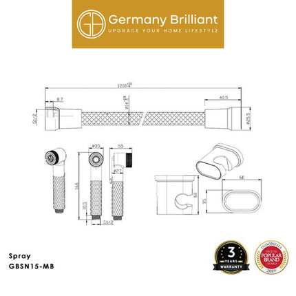 Jet Shower Spray Germany Brilliant GBSN15 Closet Jet Washer Bidet Kloset