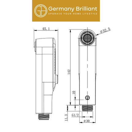 Jet Shower Germany Brilliant GBSN17 Closet Jet Washer Spray Bidet Kloset