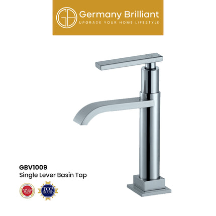 Single Lever Basin Tap Germany Brilliant GBV1009 Keran Kran Wastafel Kamar Mandi Minimalist Elegan Original