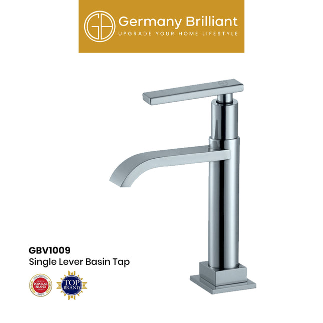 Single Lever Basin Tap Germany Brilliant GBV1009 Keran Kran Wastafel Kamar Mandi Minimalist Elegan Original