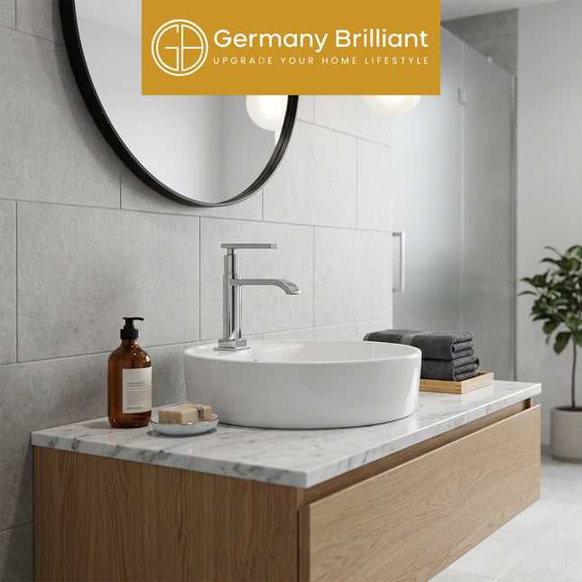 Single Lever Basin Tap Germany Brilliant GBV1009 Keran Kran Wastafel Kamar Mandi Minimalist Elegan Original