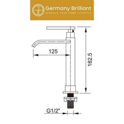 Single Lever Basin Tap Germany Brilliant GBV1009 Keran Kran Wastafel Kamar Mandi Minimalist Elegan Original