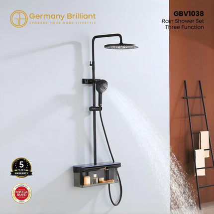 Shower Tiang Set Column LED Germany Brilliant GBV1038LM Sower Kamar Mandi Keran Mixer Kran Air Panas Dingin