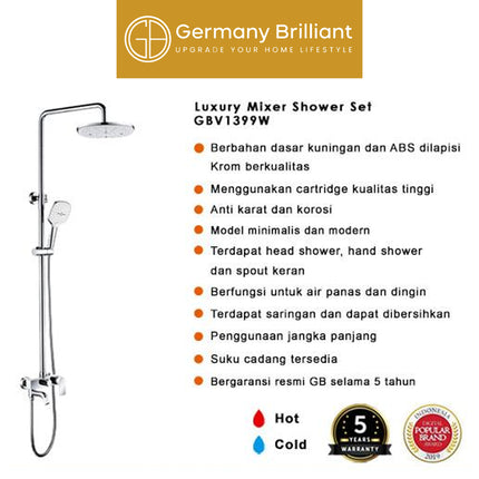 Shower Tiang Set Panas Dingin Germany Brilliant GBV1399 Series