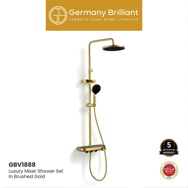 Shower Tiang Set Germany Brilliant GBV1888MBG Sower Column Lengkap Keran Mixer Kran Air Panas Dingin