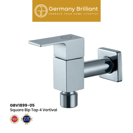 Square Bip Tap 4 Vertival Germany Brilliant 1899-05 Kran Tembok Dinding Keran Air Taman Bak Mandi Cuci Kamar Mandi
