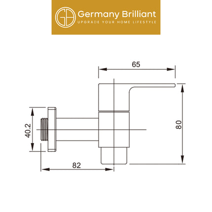 Square Bip Tap 4 Vertival Germany Brilliant 1899-05 Kran Tembok Dinding Keran Air Taman Bak Mandi Cuci Kamar Mandi
