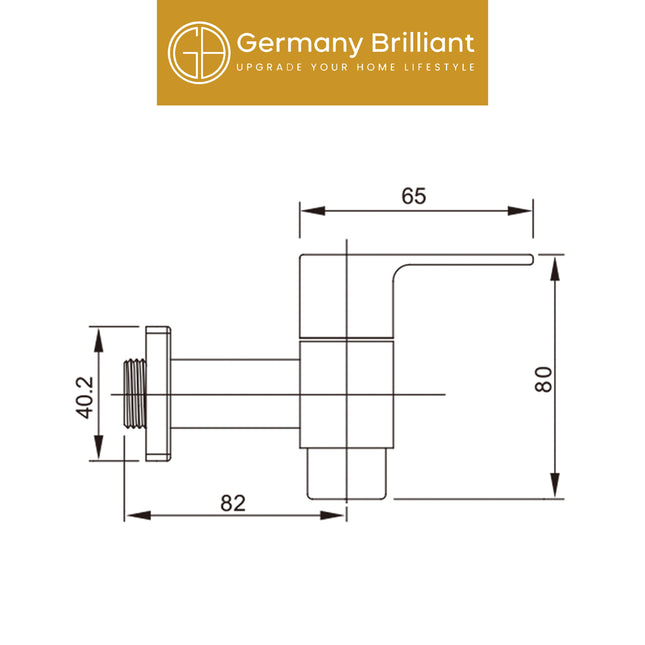 Square Bip Tap 4 Vertival Germany Brilliant 1899-05 Kran Tembok Dinding Keran Air Taman Bak Mandi Cuci Kamar Mandi