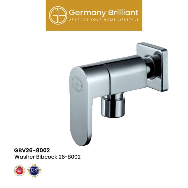 Washer Bibcock Germany Brilliant 26-8002 Chrome Keran Tembok Dinding Taman Bak Air Kamar Mandi