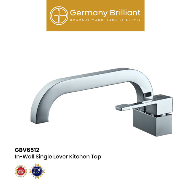 In-Wall Single Lever Kitchen Tap Germany Brilliant GBV6512 Kran Air Cuci Piring Dinding Dapur Keran Wastafel Tembok