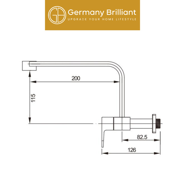In-Wall Kitchen Tap Germany Brilliant GBV7004 Kran Air Cuci Piring Dinding Dapur Keran Wastafel Tembok