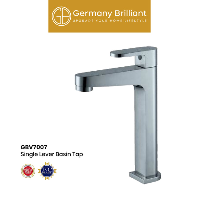 Single Lever Basin Tap Germany Brilliant GBV7007 Keran Kran Wastafel Kamar Mandi Minimalist Elegan Original