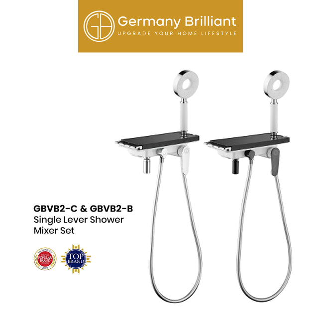 Single Lever Shower Mixer Germany Brilliant GBVB2-C GBVB2-B Kran Bathub Set Minimalist Panas Dingin Original