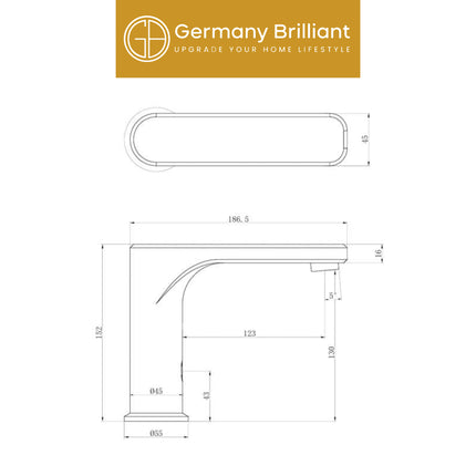 Sensor Basin Tap Germany Brilliant GBVCS07A Keran Wastafel Sensor Otomatis Air Dingin ( Battery ) Kamar Mandi